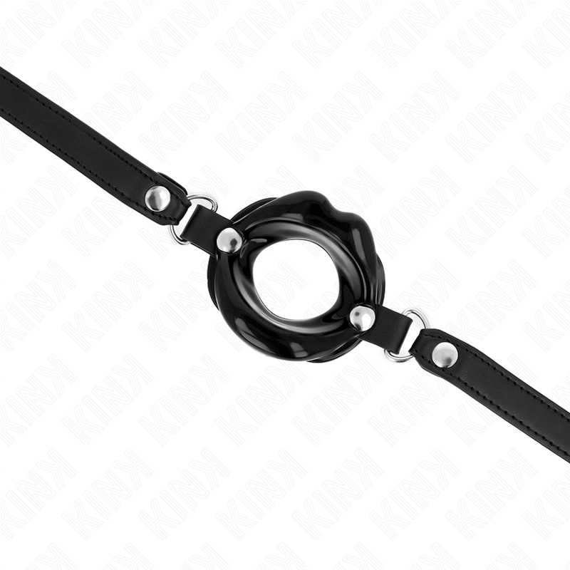 KINK – BÂTON LIP 8 CM AVEC SANGLE EN CUIR NOIR 63 x 2 CM AJUSTABLE 39-58 CM