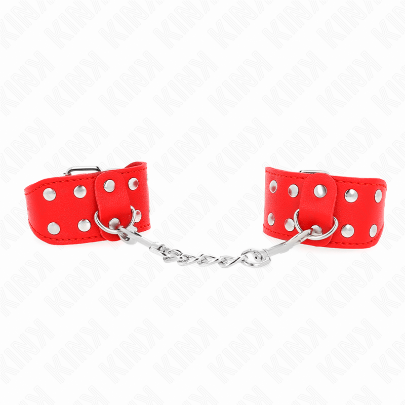 KINK – BRACELETS AVEC DOUBLE LIGNE DE CLOUS RÉGLABLES ROUGE