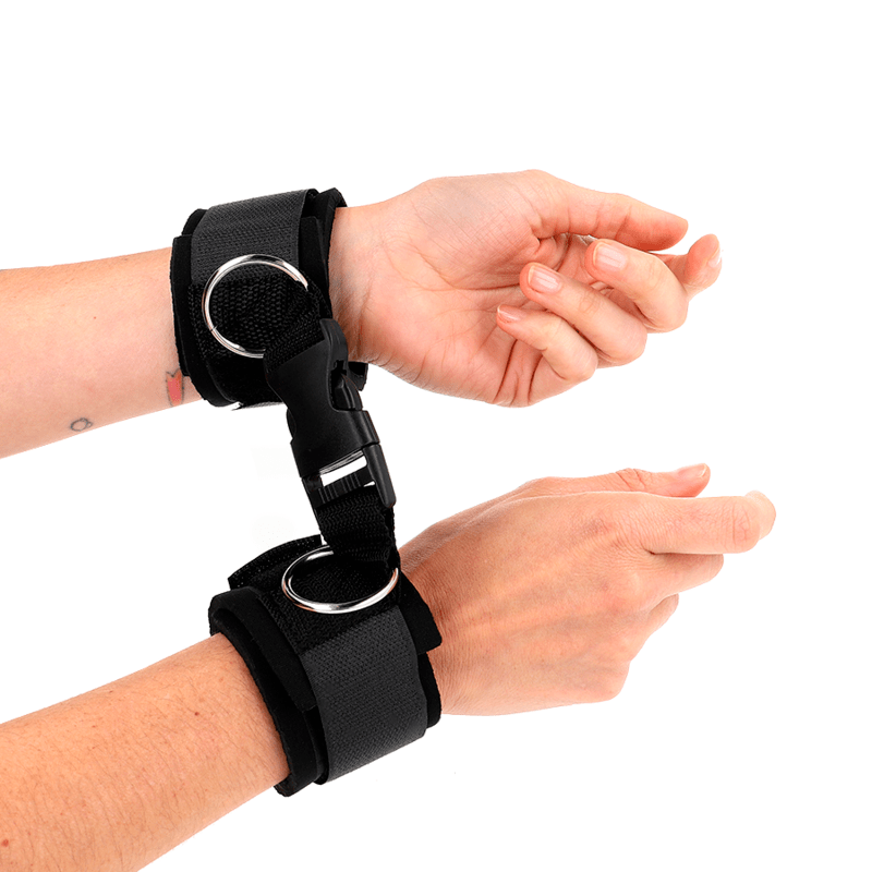KINK – APPUI-POIGNET EN NÉOPRÈNE À ATTACHES ET BOUCLES NOIR RÉGLABLE 22-34 CM