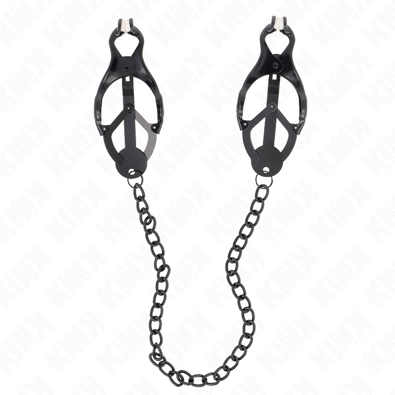 KINK – PINCES À METELLES TRÈFLE JAPONAIS AVEC CHAÎNE NOIR 30 CM