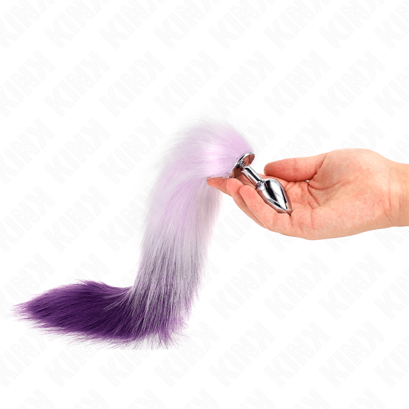KINK – PLUG ANAL TAILLE S 7 X 3 CM AVEC QUEUE SYNTHÉTIQUE 40 CM VIOLET