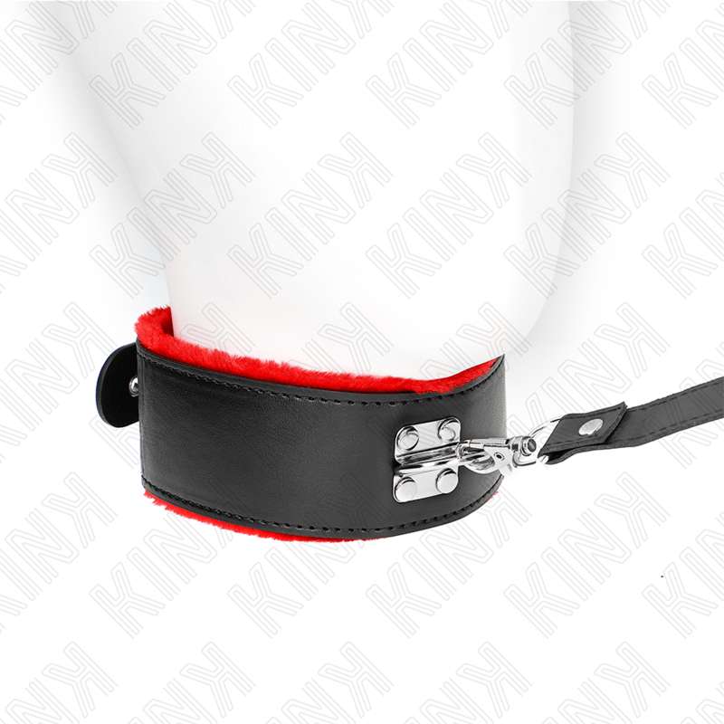 KINK – COLLIER AVEC CEINTURE 116 CM AVEC BRACELET EN CUIR ROUGE AJUSTABLE 40-48 CM X 6 CM
