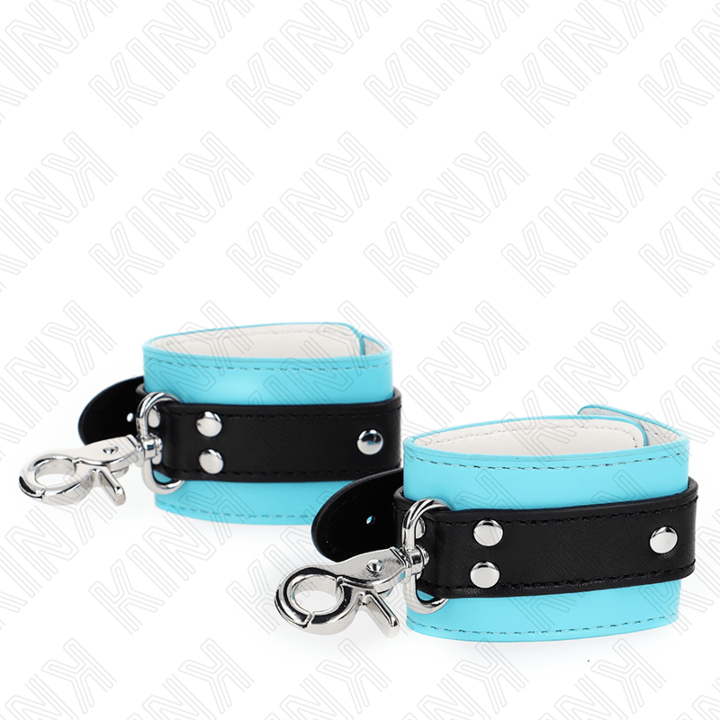 KINK – APPUI-POIGNETS VERROUILLABLES PREMIUM NOIR / BLEU RÉGLABLE 21-28 CM X 5,5 CM
