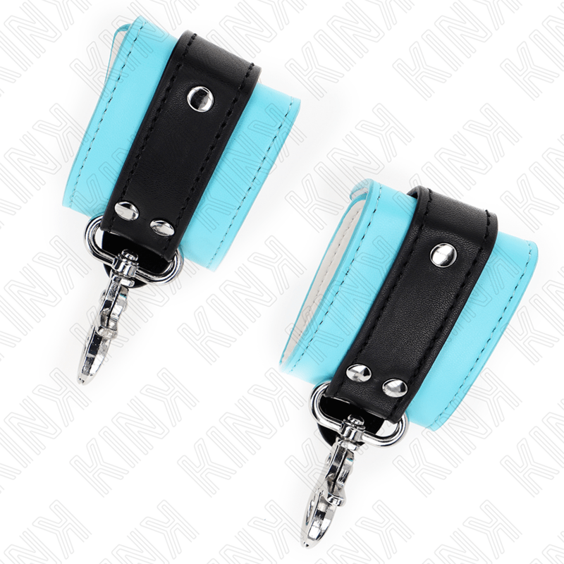 KINK – APPUI-POIGNETS VERROUILLABLES PREMIUM NOIR / BLEU RÉGLABLE 21-28 CM X 5,5 CM