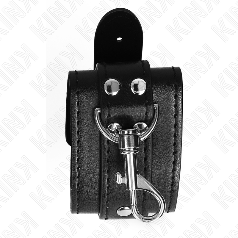KINK – APPAREILS-POIGNETS VERROUILLABLES DUNGEON NOIR AJUSTABLES 21-28 CM X 5,5 CM