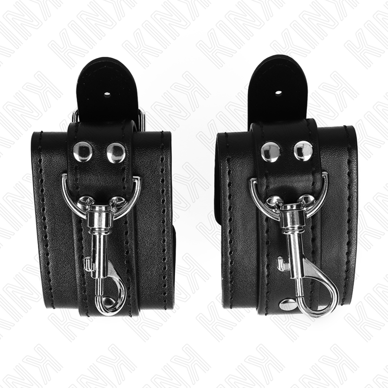 KINK – APPAREILS-POIGNETS VERROUILLABLES DUNGEON NOIR AJUSTABLES 21-28 CM X 5,5 CM