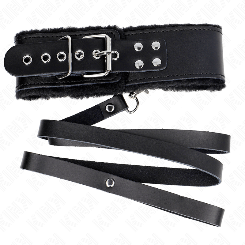 KINK – COLLIER AVEC CEINTURE 116 CM AVEC BRACELET EN CUIR NOIR AJUSTABLE 40-48 CM X 6 CM