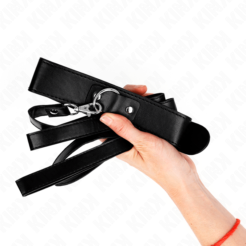 KINK – COLLIER AVEC CEINTURE 116 CM BRACELET NOIR AJUSTABLE 32-50 CM X 8 CM