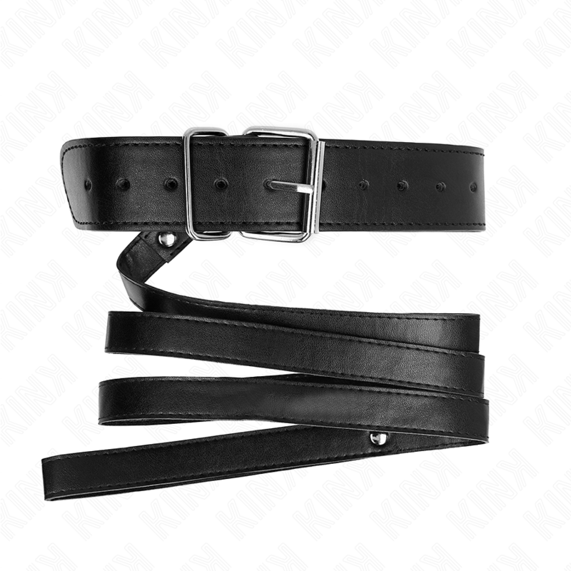 KINK – COLLIER AVEC CEINTURE 116 CM BRACELET NOIR AJUSTABLE 32-50 CM X 8 CM