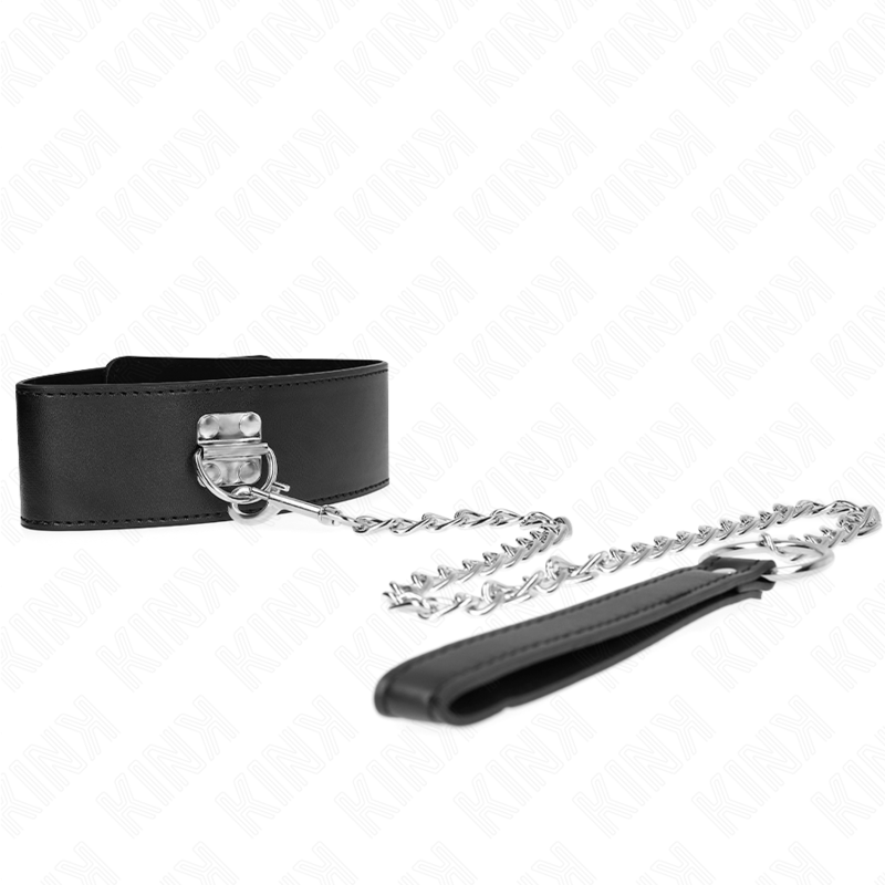 KINK – COLLIER AVEC CEINTURE 65 CM AVEC LARGE BRACELET NOIR AJUSTABLE 33,5-41 CM X 5 CM