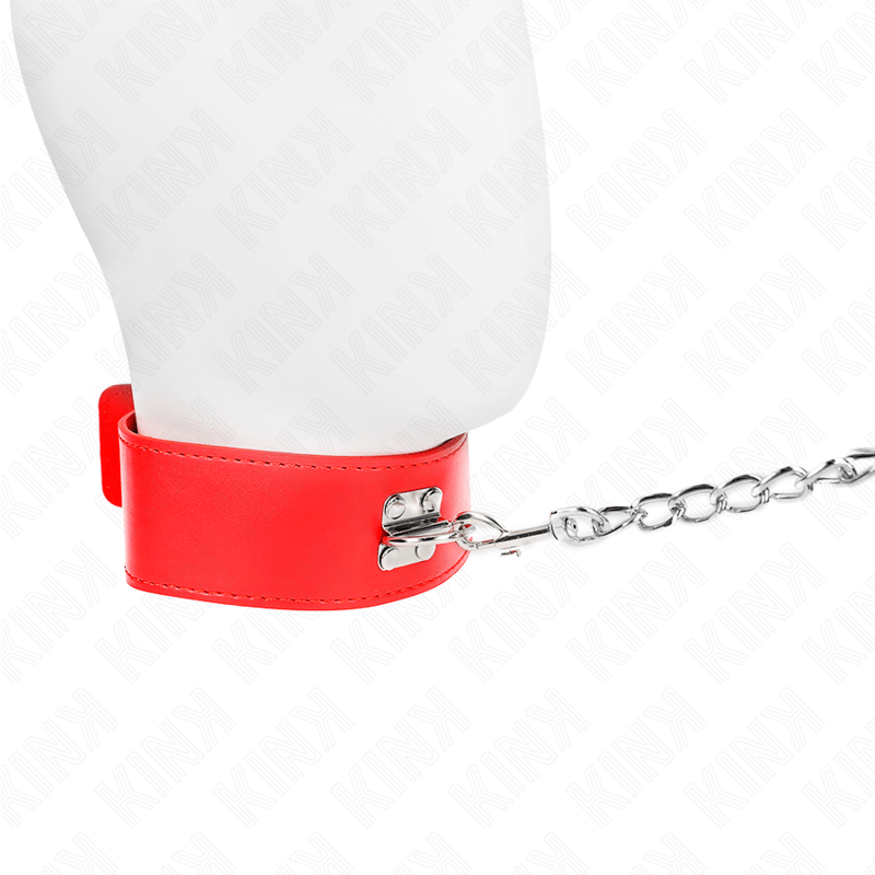 KINK – COLLIER AVEC CEINTURE 65 CM AVEC LARGE BRACELET ROUGE AJUSTABLE 33,5-41 CM X 5 CM
