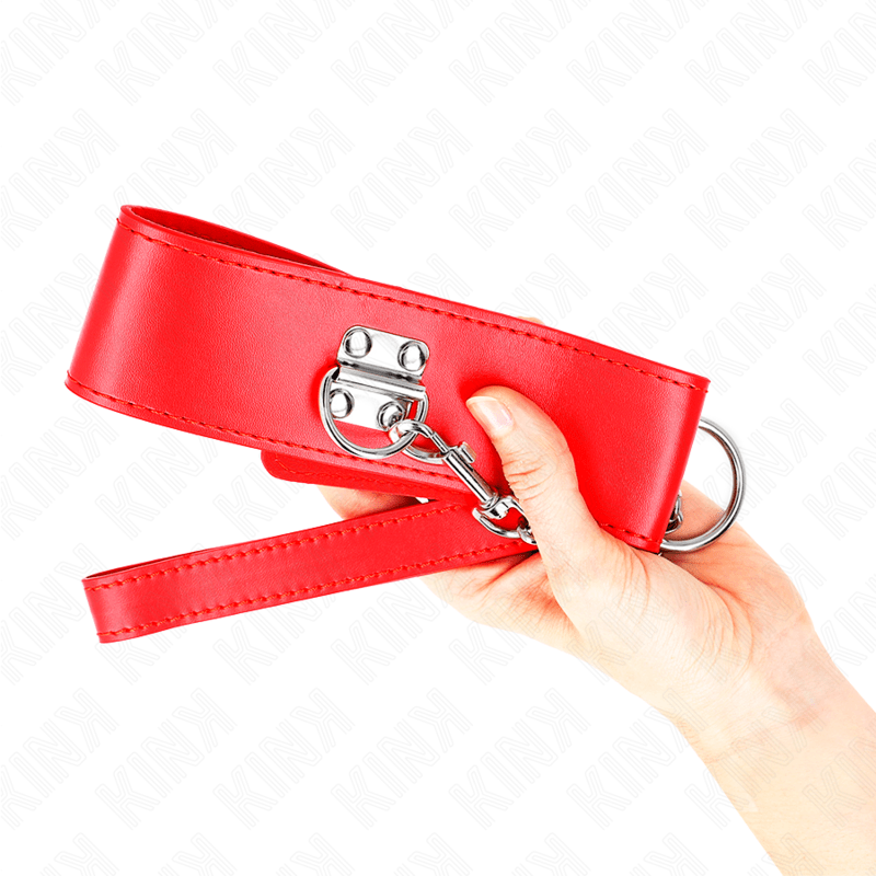KINK – COLLIER AVEC CEINTURE 65 CM AVEC LARGE BRACELET ROUGE AJUSTABLE 33,5-41 CM X 5 CM