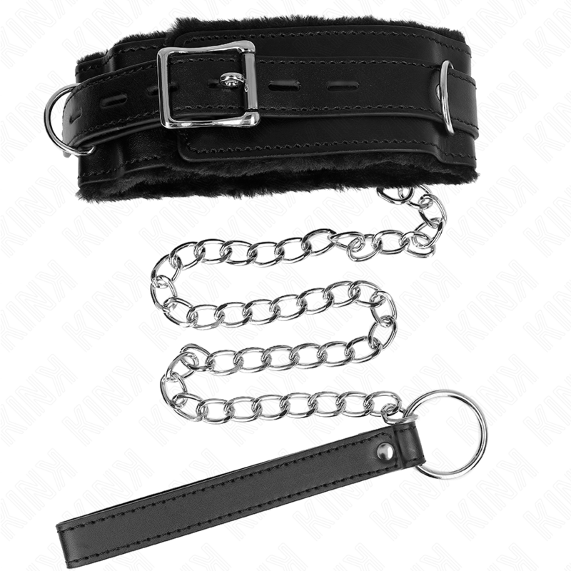 KINK – COLLIER AVEC LAISSE 65 CM AVEC RESTRICTIONS NOIR 36-42 CM X 5,5 CM