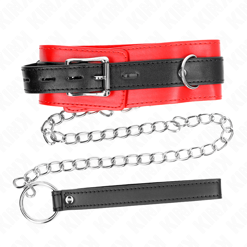 KINK – COLLIER AVEC CEINTURE 65 CM AVEC SANGLE ROUGE 54 X 4,5 CM