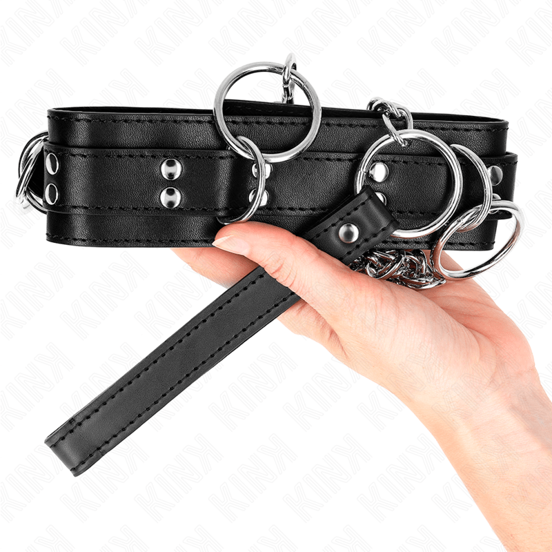 KINK – COLLIER ESCLAVAGE 3 ANNEAUX AVEC SANGLE 80 CM 53 X 5 CM