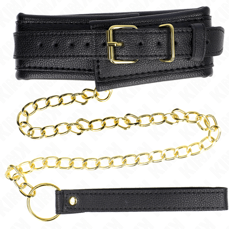 KINK – COLLIER AVEC BRACELET IMITATION CUIR ÉPONGE MODÈLE 1 RÉGLABLE 37-54 CM X 3 CM