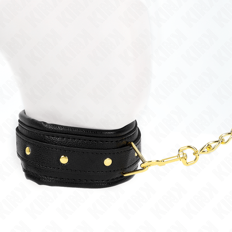 KINK – COLLIER AVEC BRACELET IMITATION CUIR ÉPONGE MODÈLE 1 RÉGLABLE 37-54 CM X 3 CM