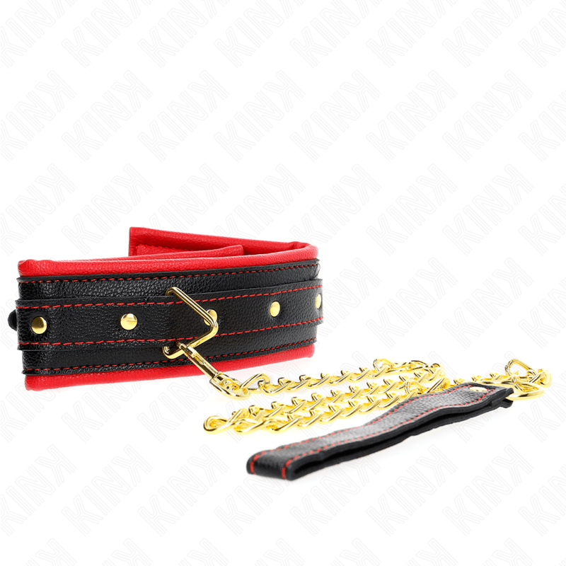 KINK – COLLIER AVEC BRACELET IMITATION CUIR ÉPONGE MODÈLE 2 RÉGLABLE 37-54 CM X 3 CM