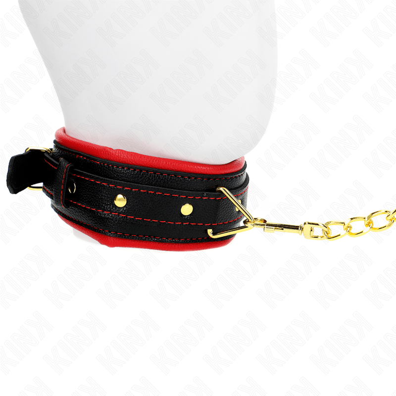 KINK – COLLIER AVEC BRACELET IMITATION CUIR ÉPONGE MODÈLE 2 RÉGLABLE 37-54 CM X 3 CM
