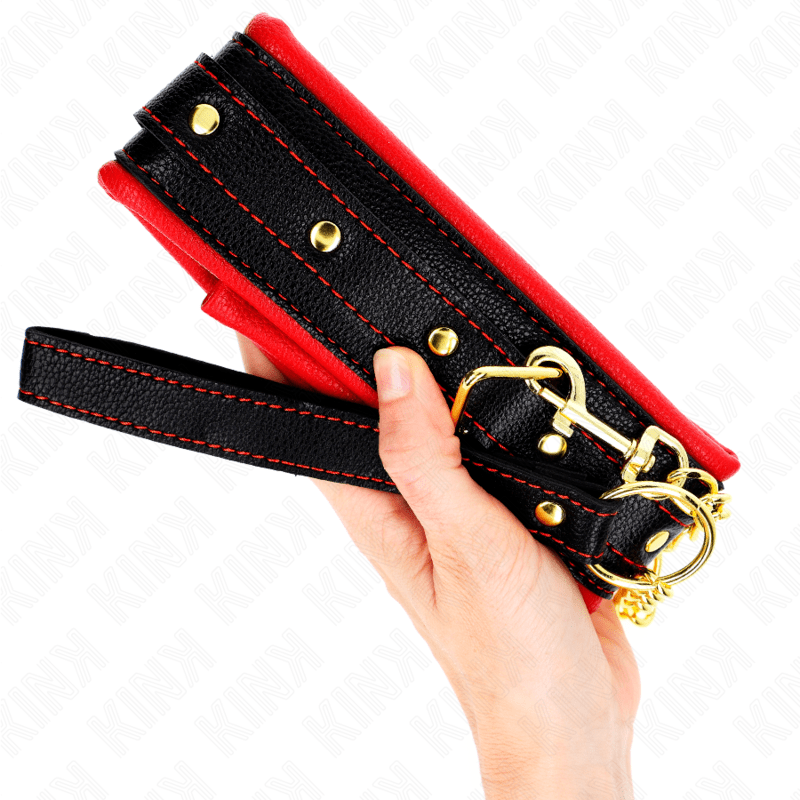 KINK – COLLIER AVEC BRACELET IMITATION CUIR ÉPONGE MODÈLE 2 RÉGLABLE 37-54 CM X 3 CM