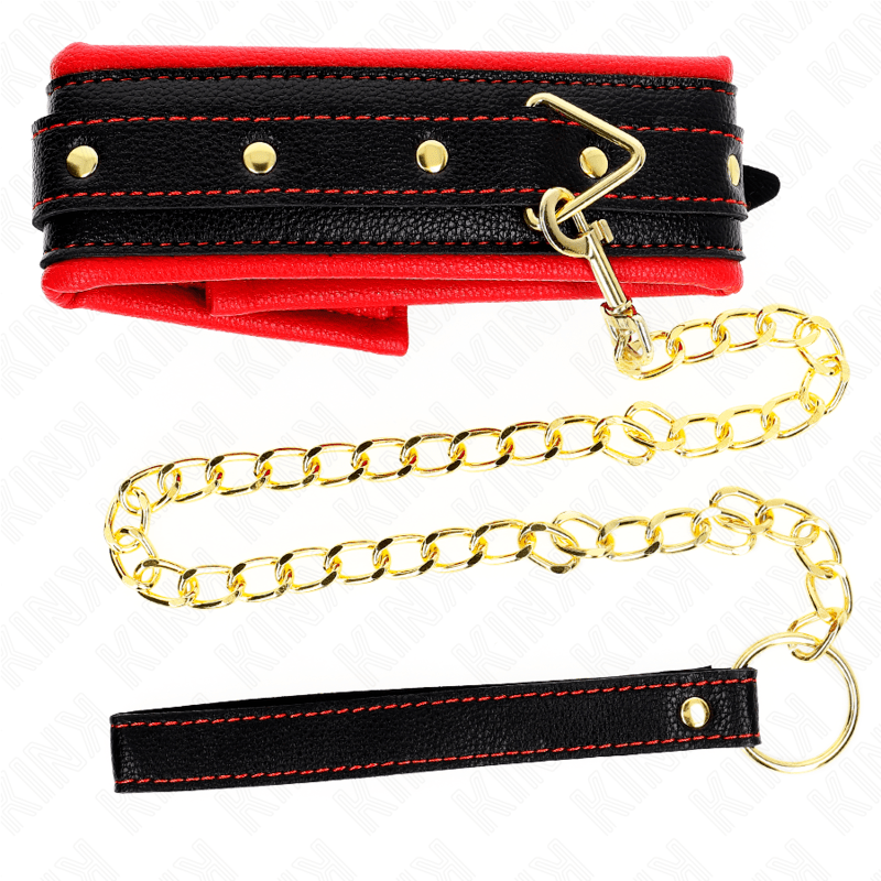 KINK – COLLIER AVEC BRACELET IMITATION CUIR ÉPONGE MODÈLE 2 RÉGLABLE 37-54 CM X 3 CM