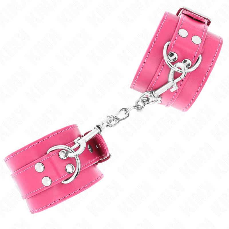 KINK – APPUI-POIGNETS ROSE FRAMBOISE AVEC DOUBLURE ROSE FRAMBOISE RÉGLABLE 20-28 CM X 5,5 CM