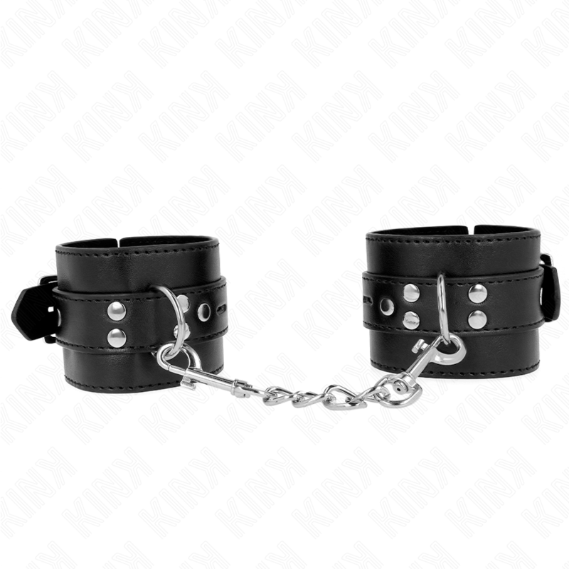 KINK – APPUI-POIGNETS NOIR AVEC CEINTURE NOIRE RÉGLABLE 17-28 CM X 6 CM