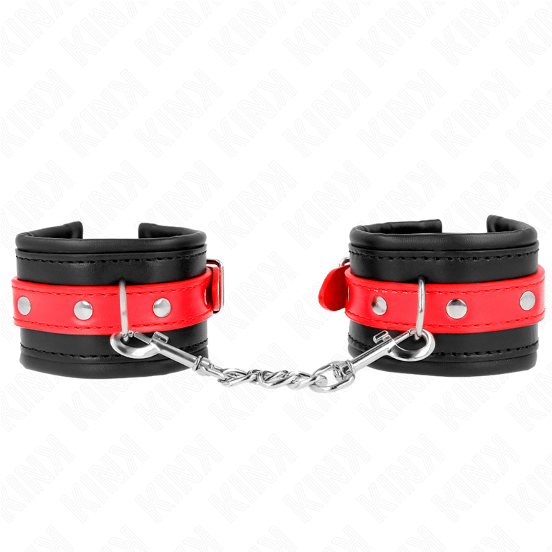 KINK – APPUI-POIGNETS NOIR AVEC CEINTURE ROUGE AJUSTABLE 17-28 CM X 6 CM