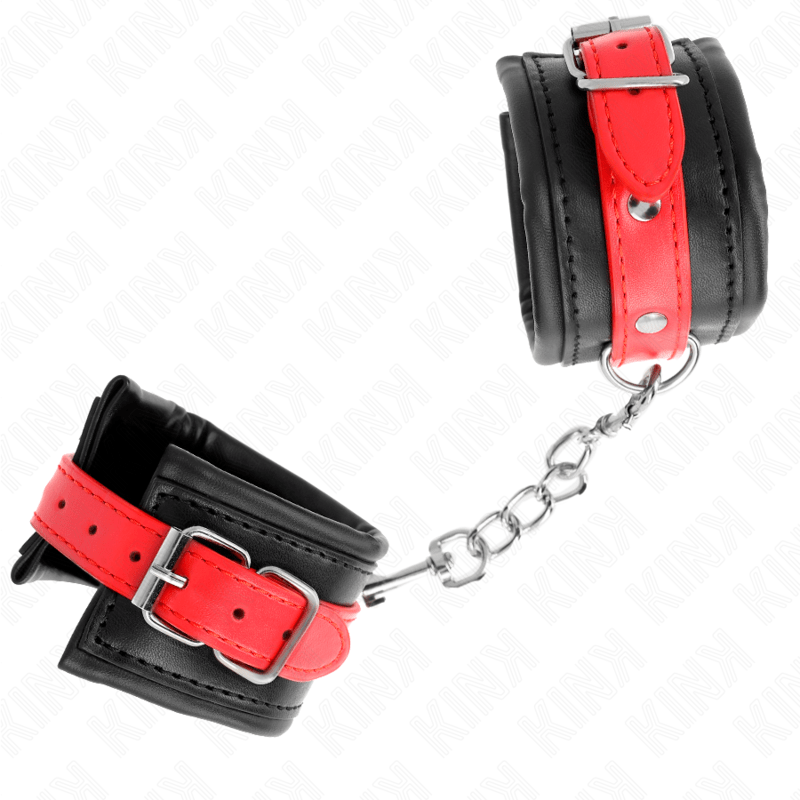 KINK – APPUI-POIGNETS NOIR AVEC CEINTURE ROUGE AJUSTABLE 17-28 CM X 6 CM