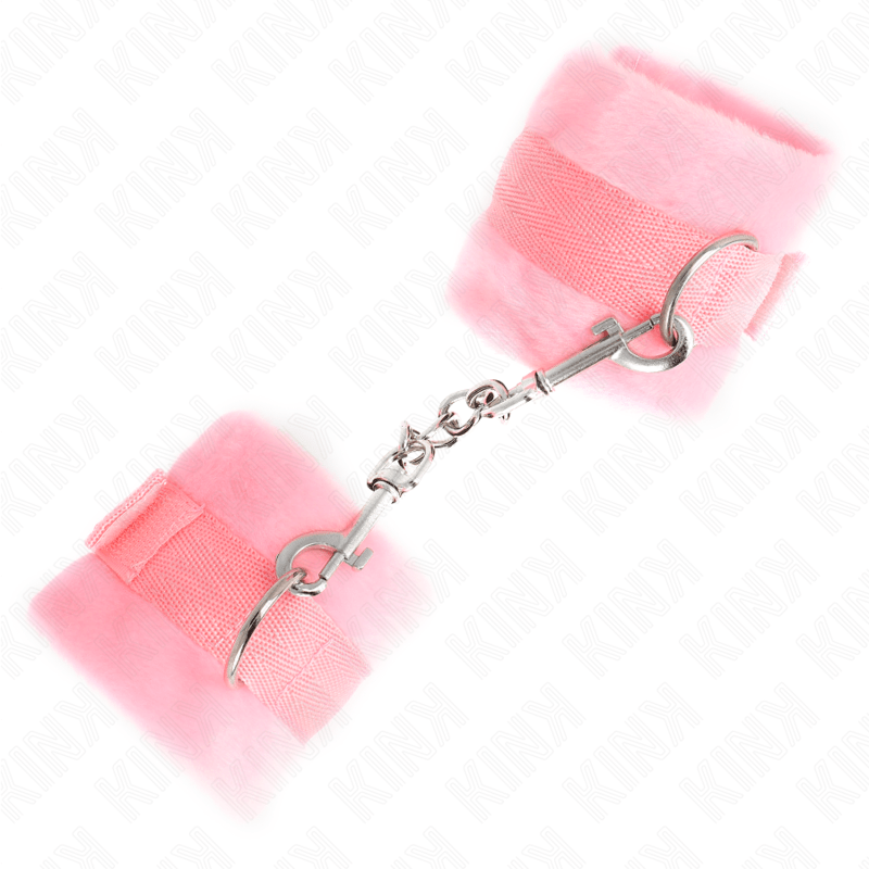 KINK – MANCHETTES DÉBUTANT EN FOURRURE ROSE 30 X 7 CM