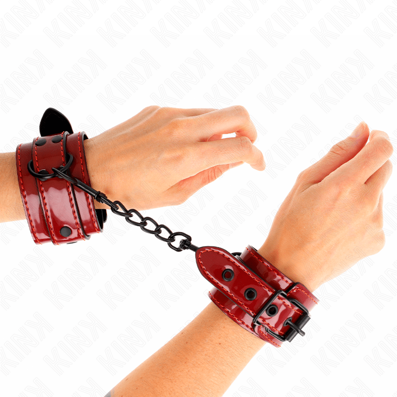KINK – POIGNETS ROUGE FONCÉ 23 X 5 CM