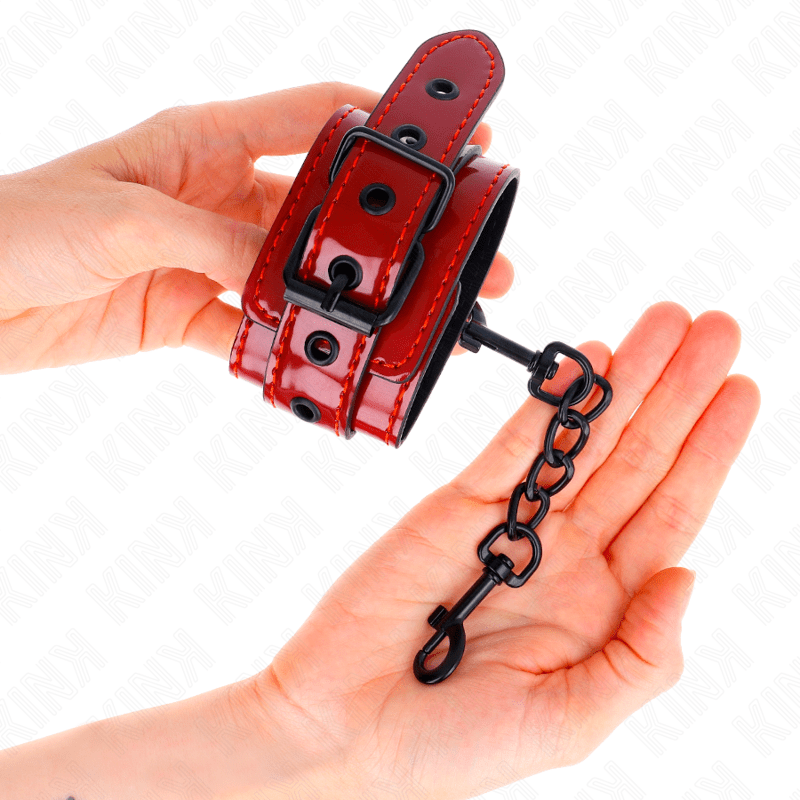 KINK – POIGNETS ROUGE FONCÉ 23 X 5 CM