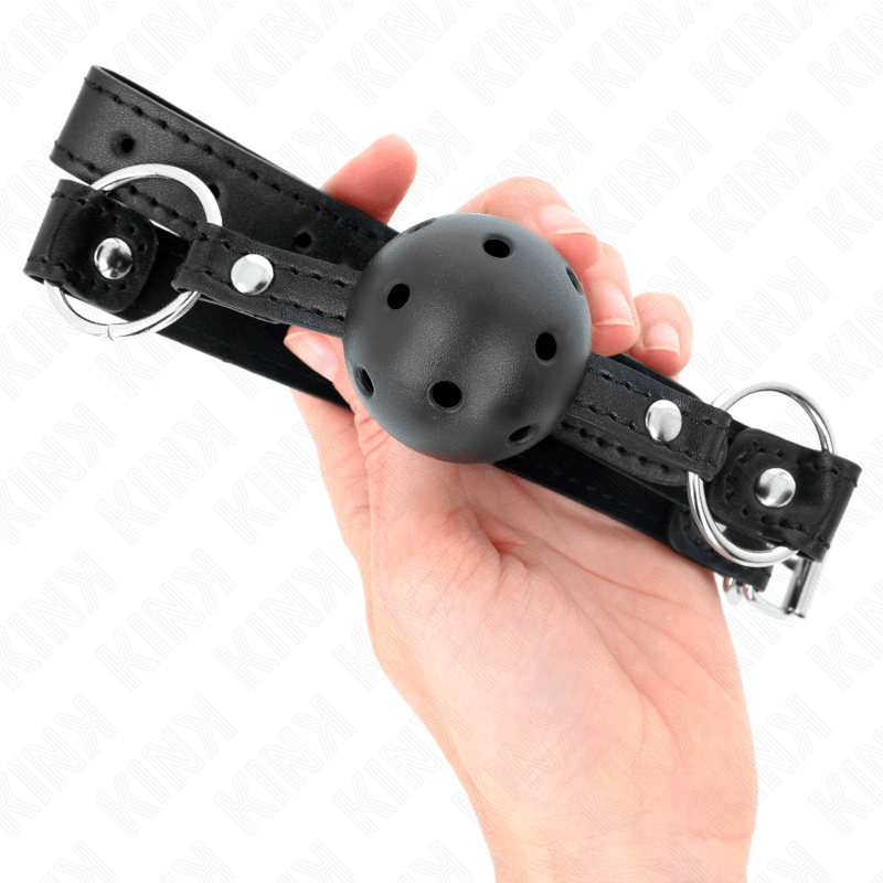 KINK – BOULE NOIRE CREUSE DURE 4,5 CM GAG MODÈLE 1 63,5 X 2 CM