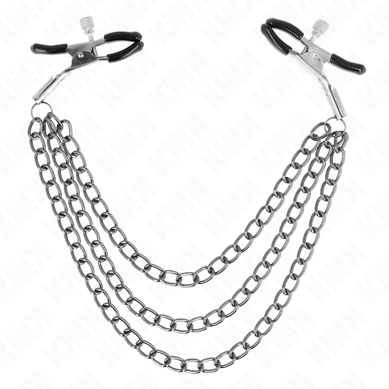 KINK – PINCES À METELIER AVEC 3 CHAÎNES NOIRES 20/23/28 CM
