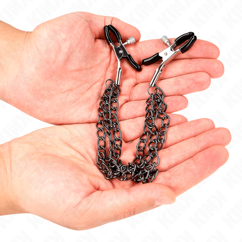 KINK – PINCES À METELIER AVEC 3 CHAÎNES NOIRES 20/23/28 CM