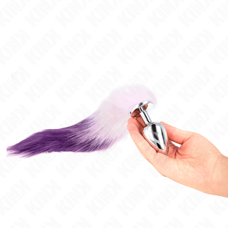 KINK – PLUG ANAL TAILLE L 10 X 4 CM AVEC QUEUE SYNTHÉTIQUE 40 CM VIOLET