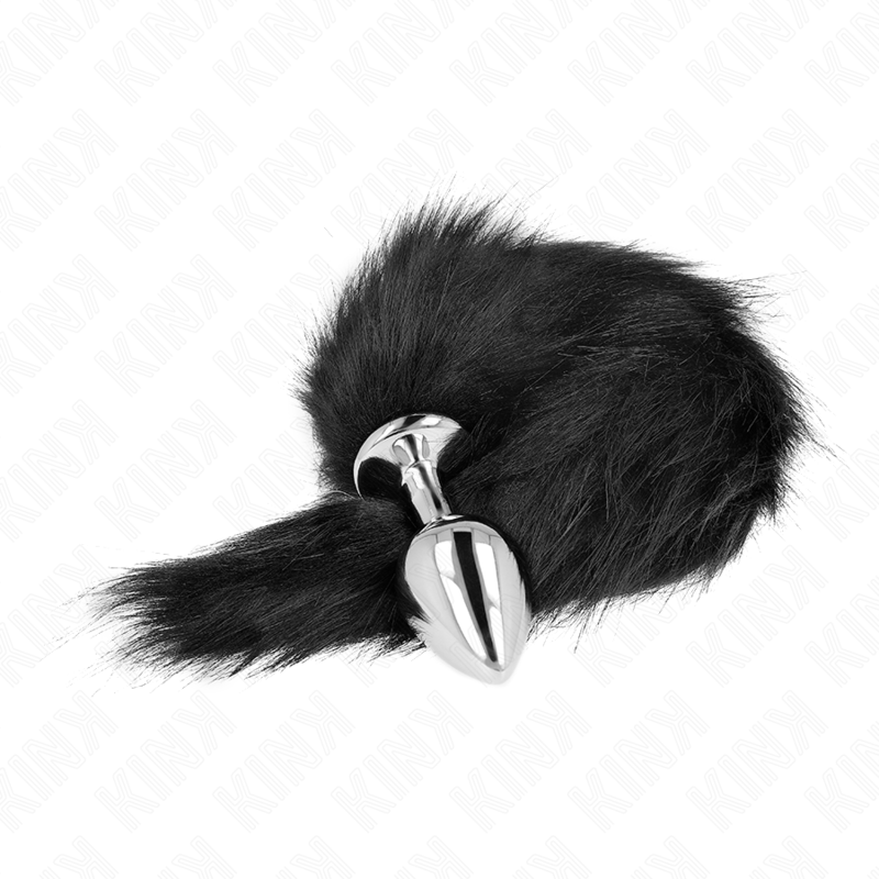 KINK – PLUG ANAL TAILLE M 8 X 3,5 CM AVEC QUEUE SYNTHÉTIQUE 40 CM NOIR