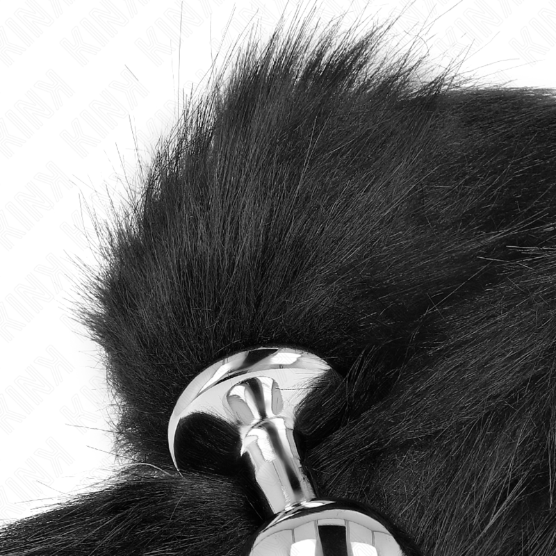 KINK – PLUG ANAL TAILLE M 8 X 3,5 CM AVEC QUEUE SYNTHÉTIQUE 40 CM NOIR