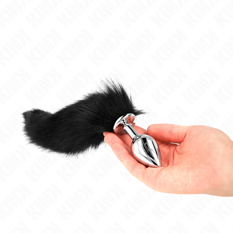 KINK – PLUG ANAL TAILLE M 8 X 3,5 CM AVEC QUEUE SYNTHÉTIQUE 40 CM NOIR