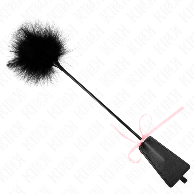 KINK – PLUMES CHACOUILLÉES AVEC NOEUD DE RUBAN ROSE 49 CM
