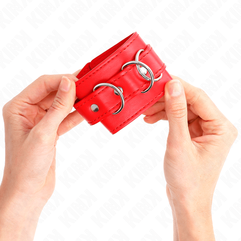KINK – 3 APPAREILS-POIGNETS AJUSTABLES ROUGE 17,5-25 CM X 6 CM