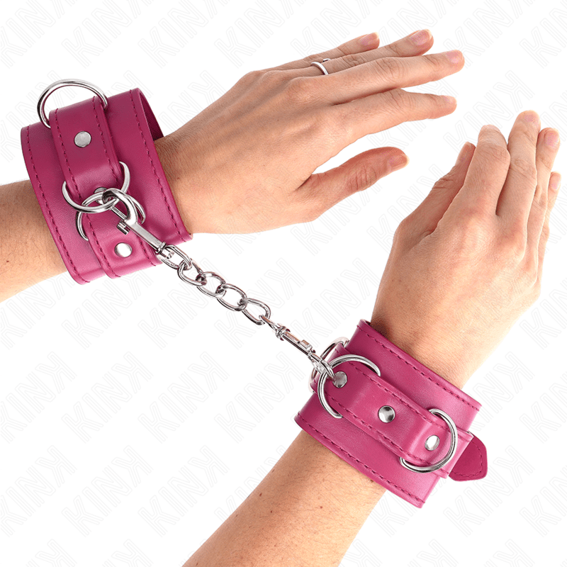 KINK – 3 APPAREILS-POIGNETS AJUSTABLES ROSE 17,5-25 CM X 6 CM