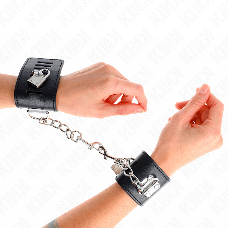 KINK – APPUI-POIGNETS AVEC FERMETURE PAR CADENAS NOIR AJUSTABLE 16-23 CM X 5,5 CM