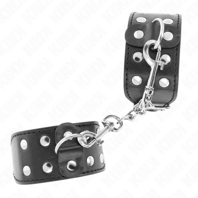 KINK – BRACELETS AVEC DOUBLE LIGNE DE CLOUS RÉGLABLES NOIR