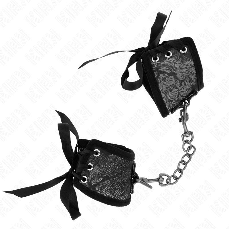 KINK – RETENUES-POIGNETS SCANDAL DÉTAILS DENTELLE NOIRE 24,5 CM X 6,5 CM