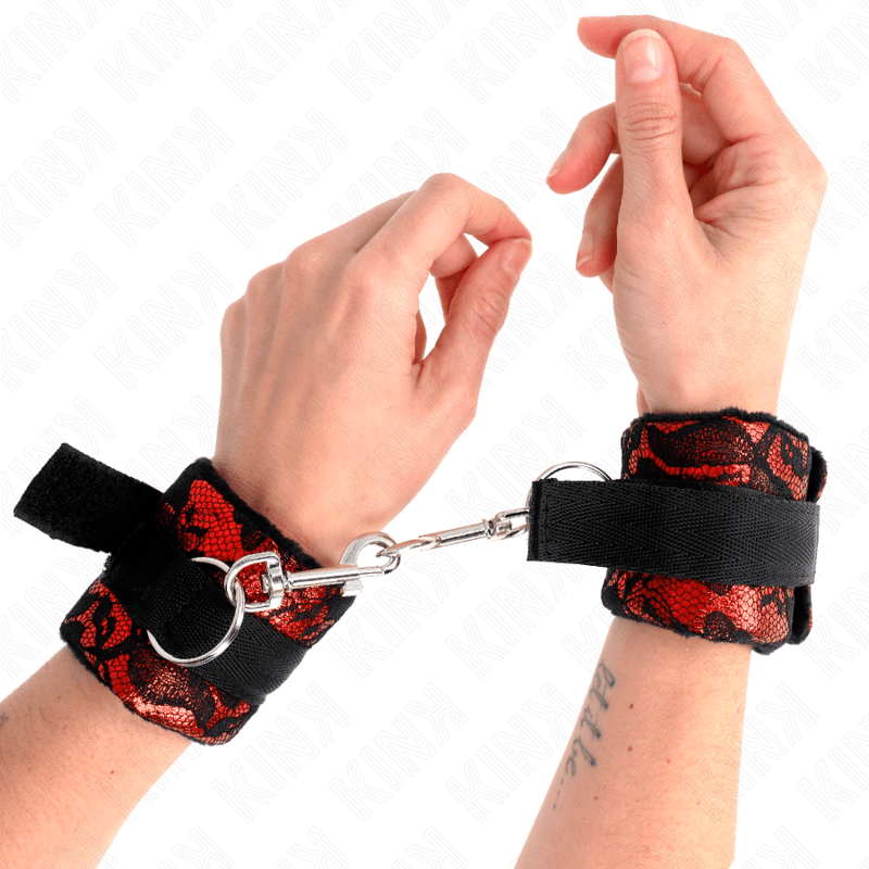 KINK – RETENUES POIGNETS SCANDAL ROUGE-NOIR