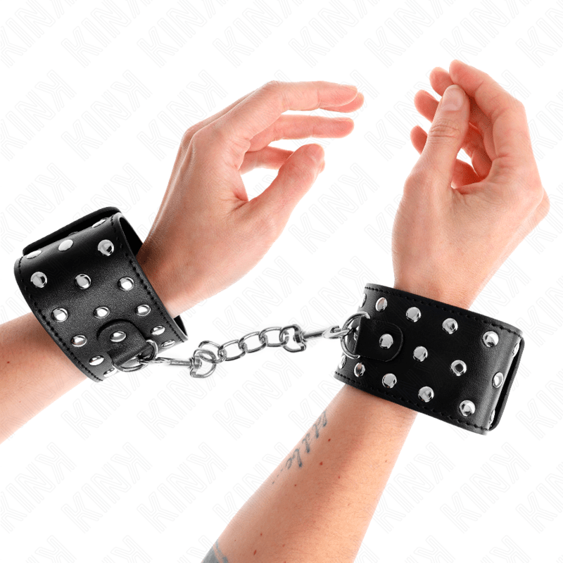 KINK – RETENUES-POIGNETS PUNK RÉGLABLES 19-24 CM X 5,5 CM