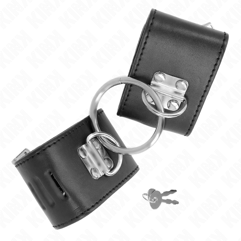 KINK – APPUI-POIGNETS FIXES AVEC ANNEAU ET FERMETURE PAR CADENAS NOIR AJUSTABLE 16-23 CM X 5,5 CM
