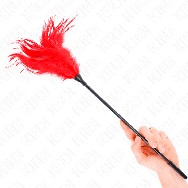 KINK – PLUSIEURS PLUMES DE CHATOUILLES ROUGES 45 CM