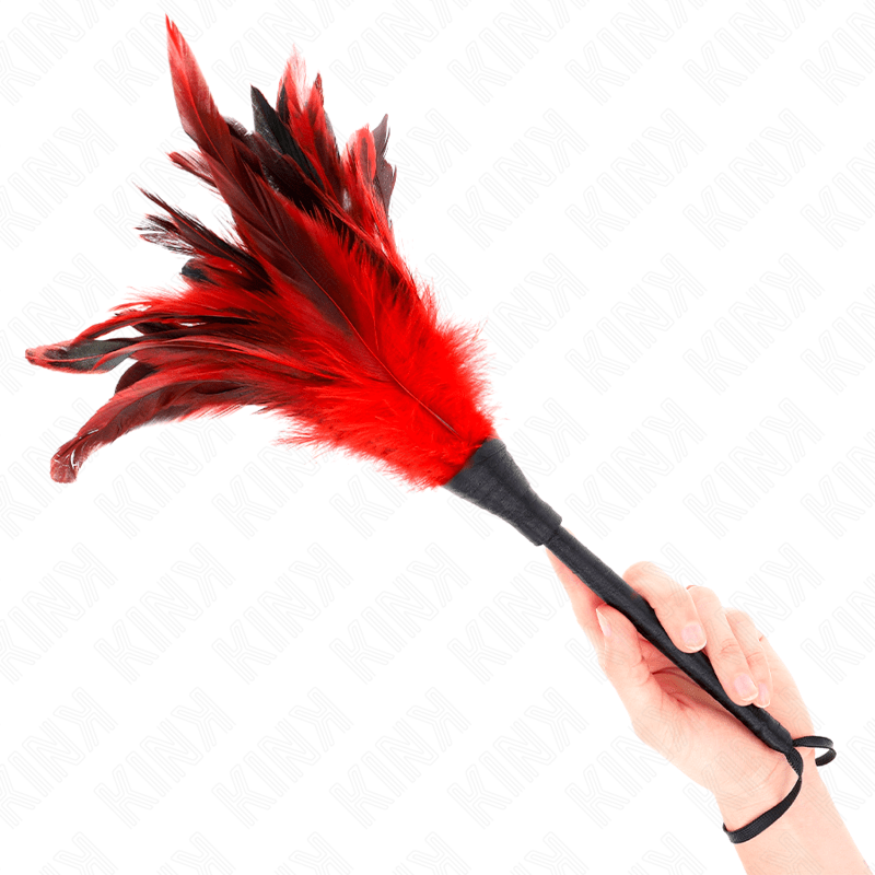 KINK – PLUMES DE POULET TICKLE EN FORME DE CORNE ROUGE 36 CM